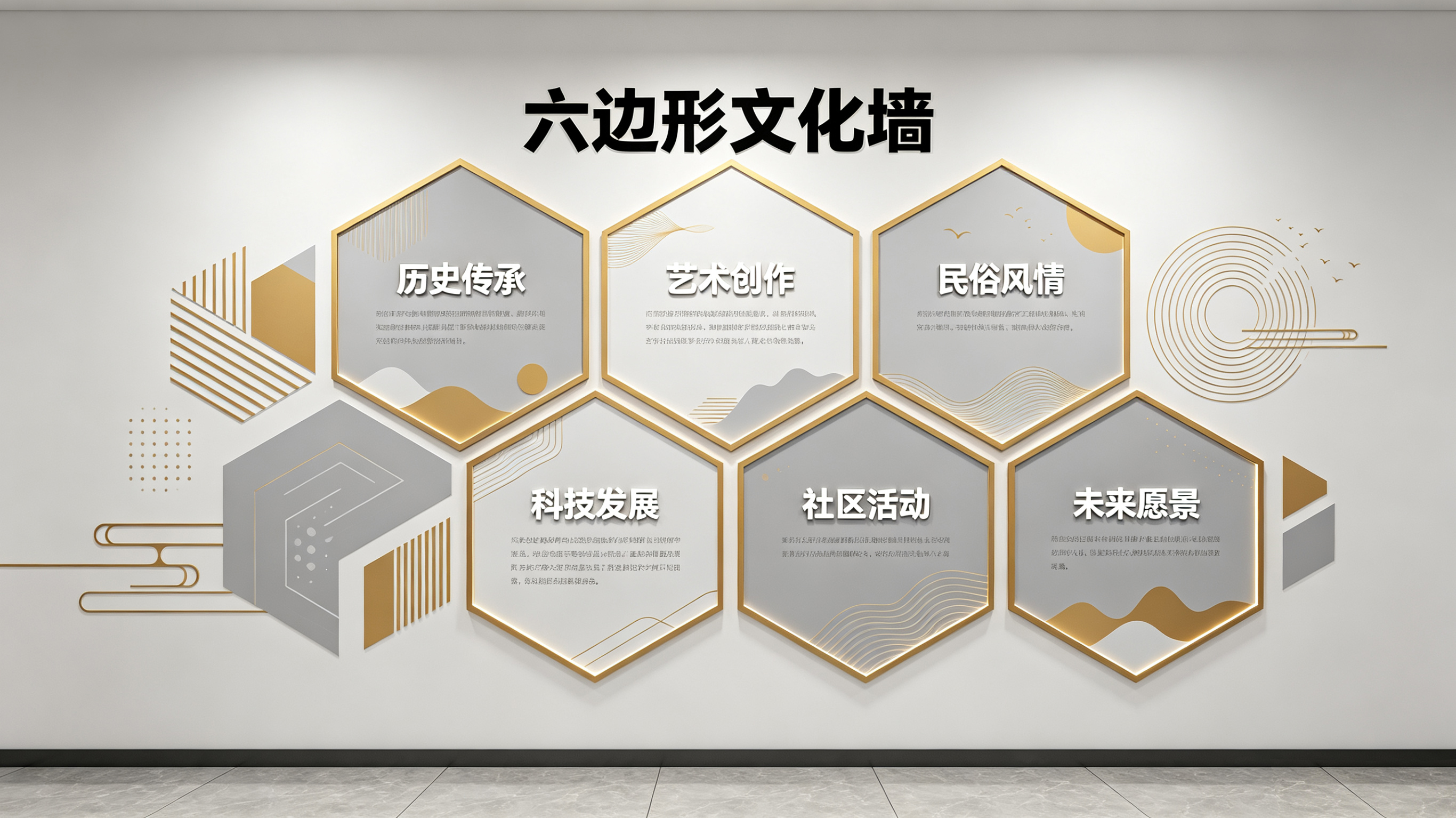 永州企业文化墙 | 六边形信息美学